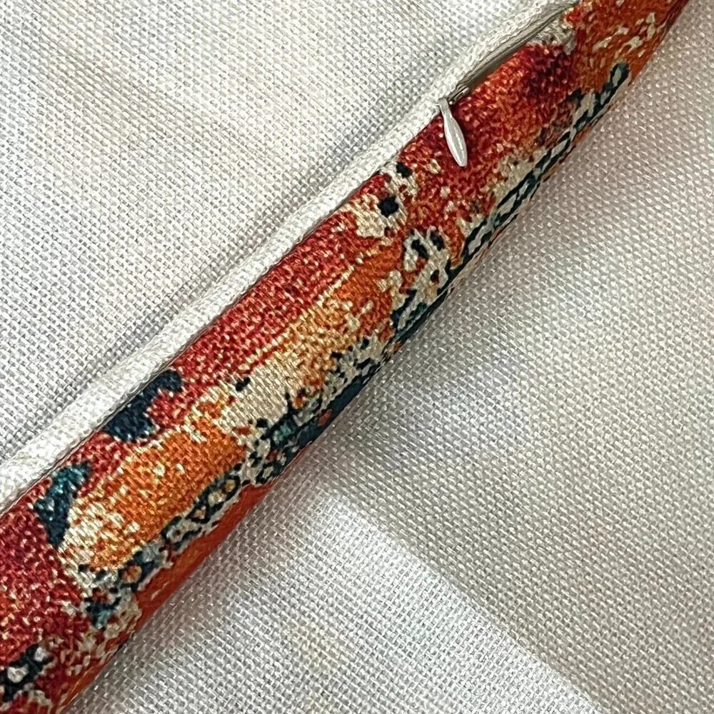 NEW Orange Blue Ethnic Boho Pillow Covers 17 x 17 Inch Set of 2 Bohemian X4